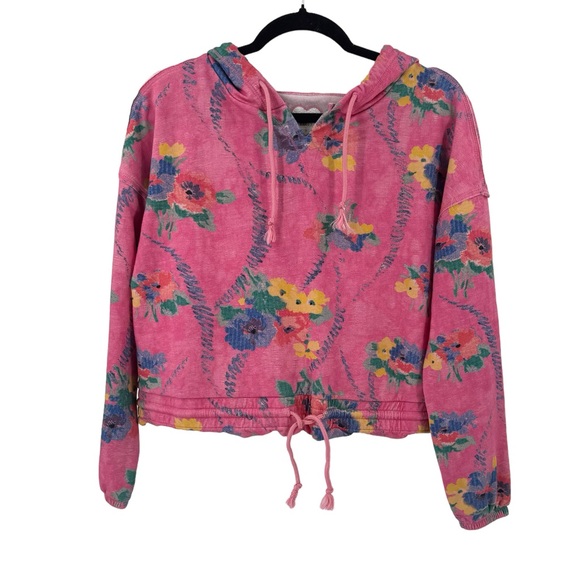 LoveShackFancy x Beach Riot Jenna Pink Floral Sweatshirt Small - Picture 5 of 9